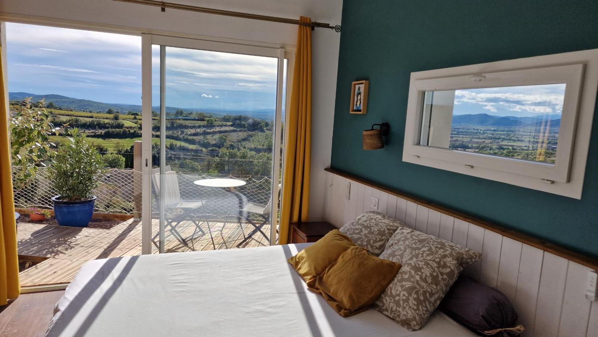 Reve D'Escapade Chambre Avec Vue Sublime Sur Les Cevennes Ardechoises Barjac  Luaran gambar